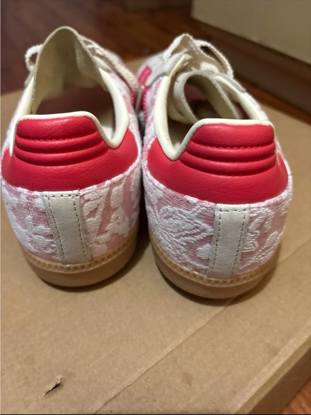 Adidas Samba Women's Pink & Cream Lace-Pattern Sneakers “liberty london”